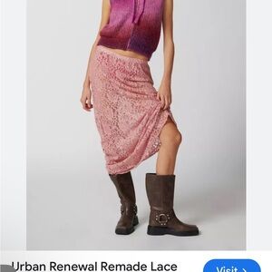 Urban Renewal Pink Ruched Pencil Midi Skirt